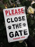 Please close the gate animal sign
