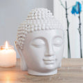 LARGE GREY BUDDHA HEAD OIL BURNER