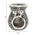 SMALL GUNMETAL GREY CRACKLE OIL BURNER