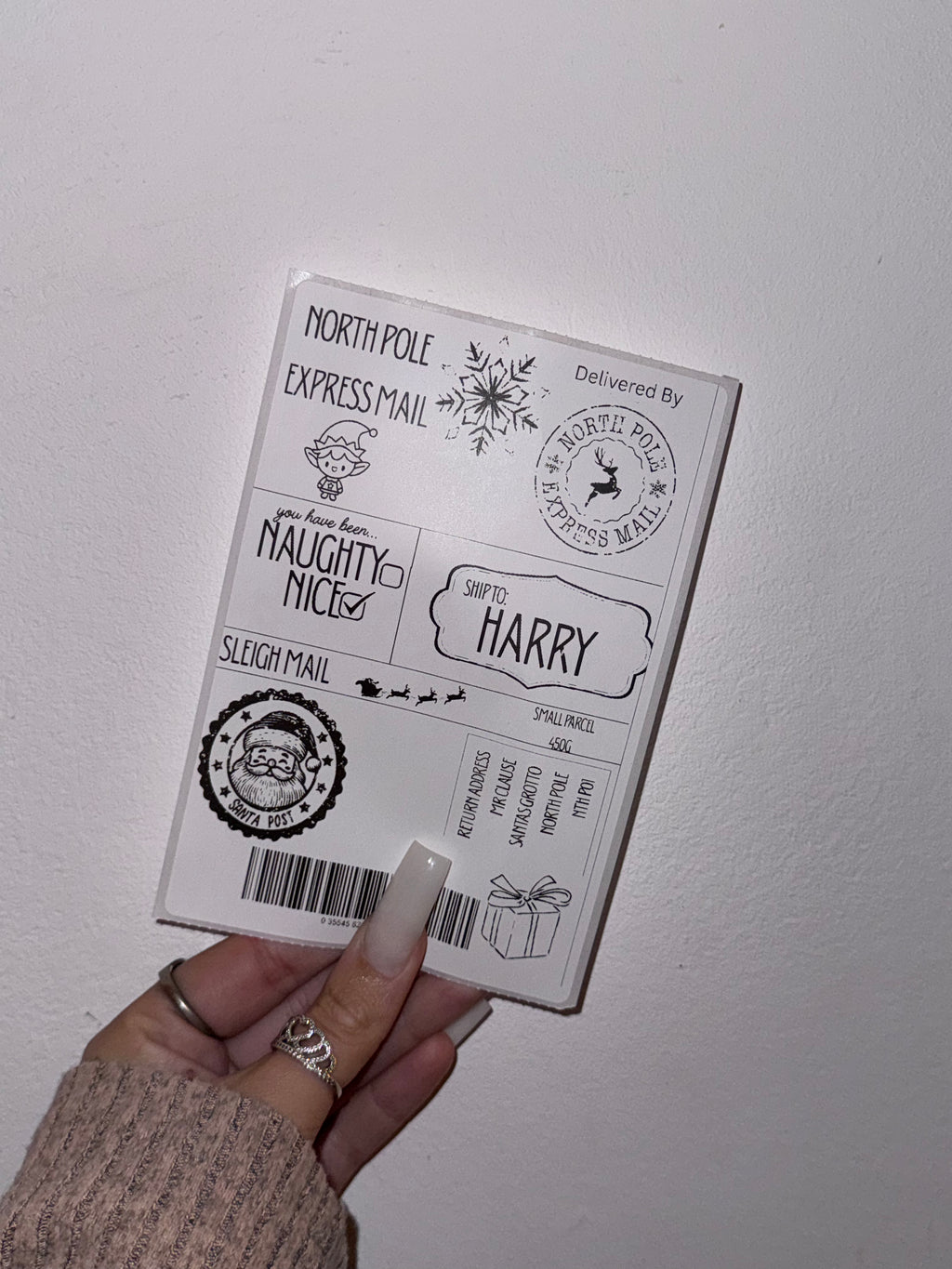 Personalised Christmas Shipping labels x3