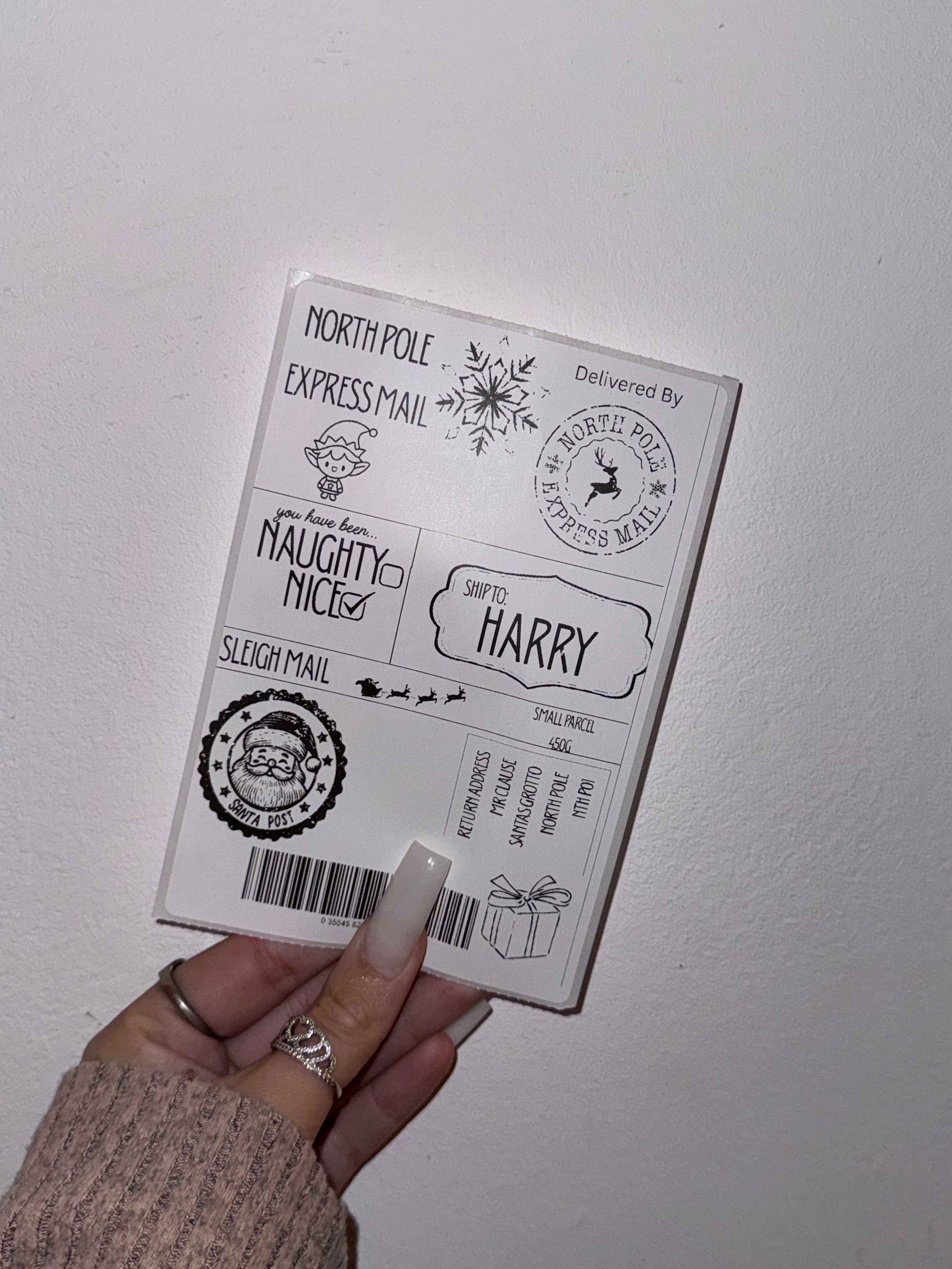 Personalised Christmas Shipping labels x3