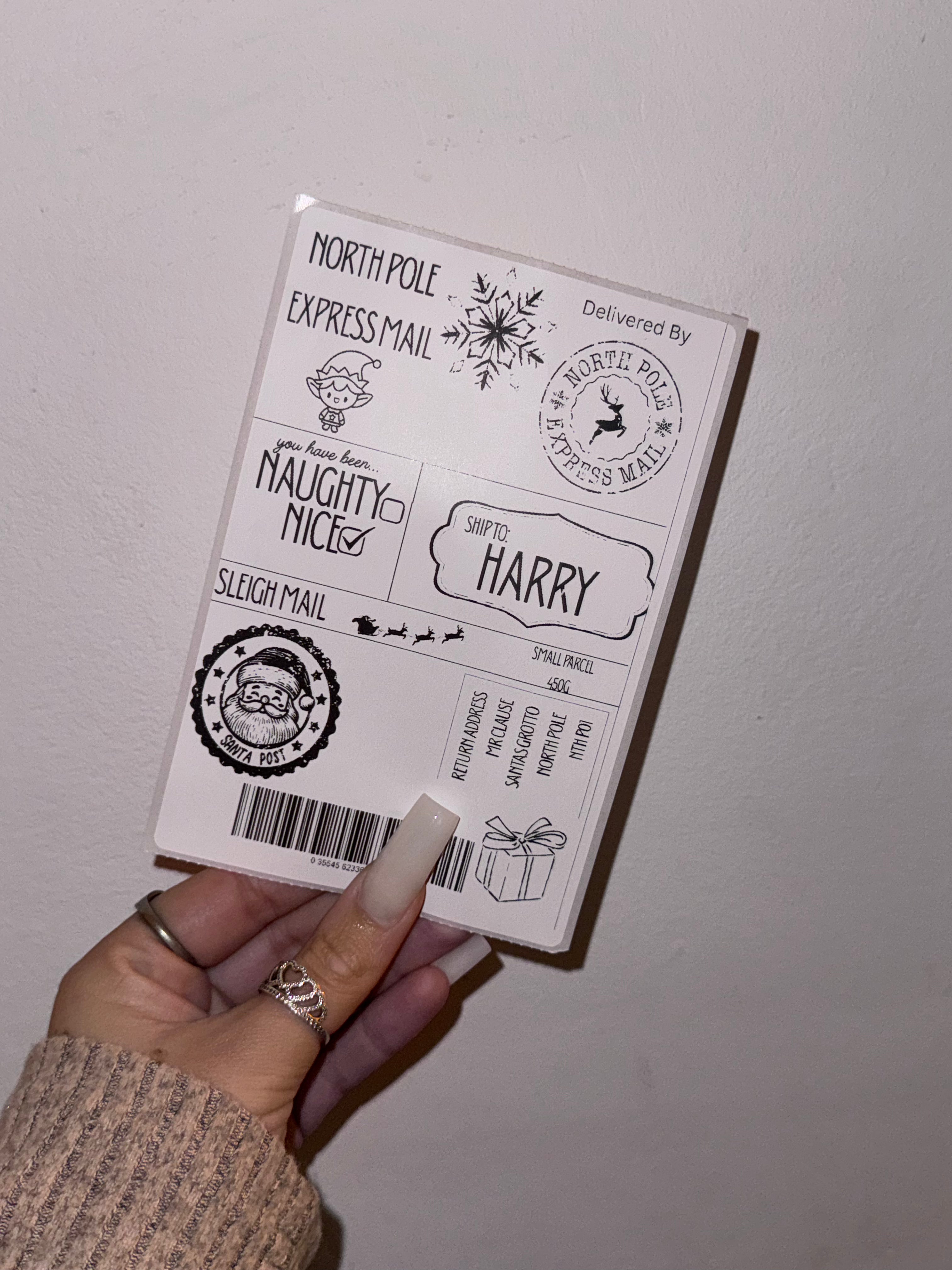 Personalised Christmas Shipping labels x3